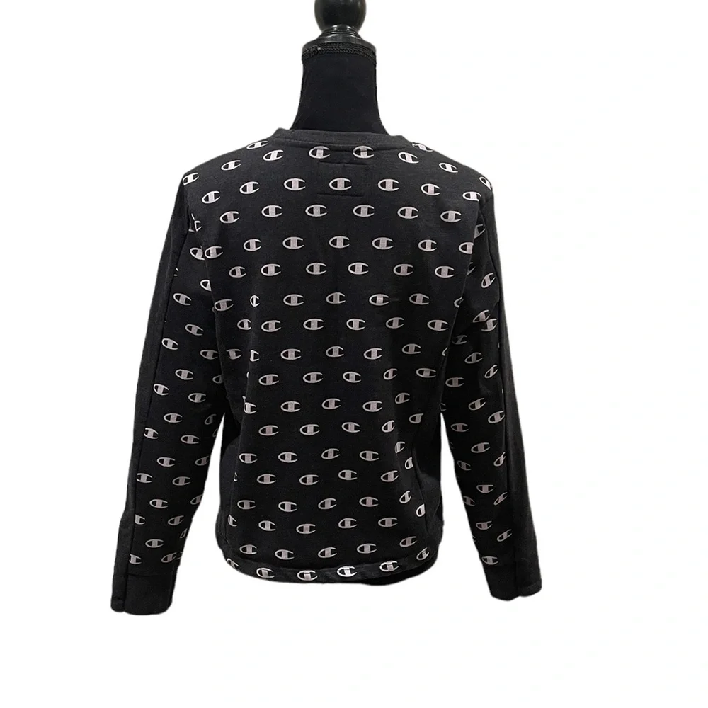 Champion pullover long sleeve insignia athleisure charcoal sweatshirt medium - Picture 6 of 10